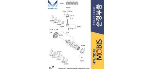 mobis crankshaft piston kit g4ne hev hyundai kia 2011-15